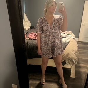 lulus pink floral satin dress